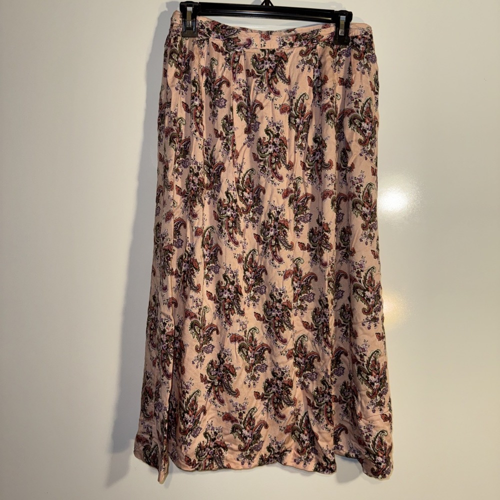 Vintage‎ Danielle B Midi Paisley Pink Size 12 Skirt Made In The USA READ